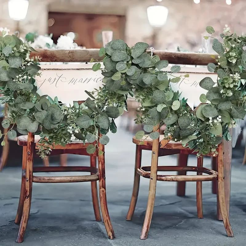 Artificial Simulation Rattan Eucalyptus Money Leaf Fake Hanging Vine Christmas Garland Decoration for Home Craft Ornament