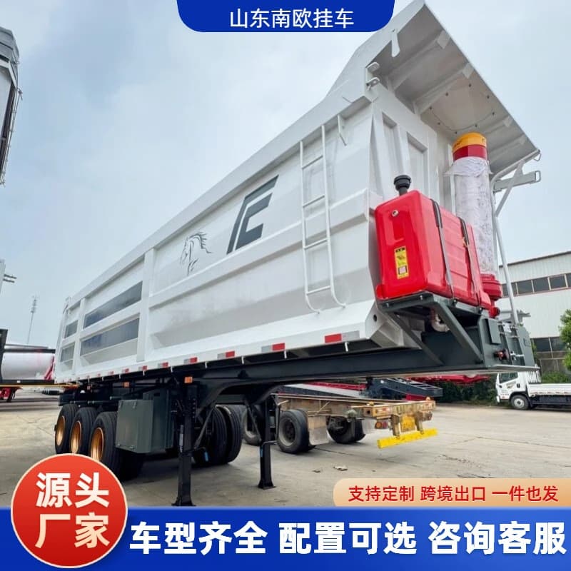 Manufacturer supplies semi-trailer rear-tipping side-tipping dump semi-trailer, heavy three-axle semi-trailer steel rim axle