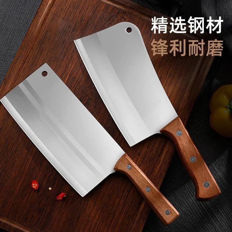 Factory Direct Kitchen Knife Bone Cutter Stainless Steel Slicing Knife Sharp Cutting Knife Kitchen Knife Wooden Handle