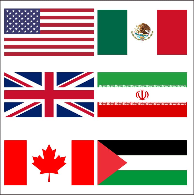 Amazon Temu Cross-Border Supply World Flags National Flags Saudi Arabia Canada USA