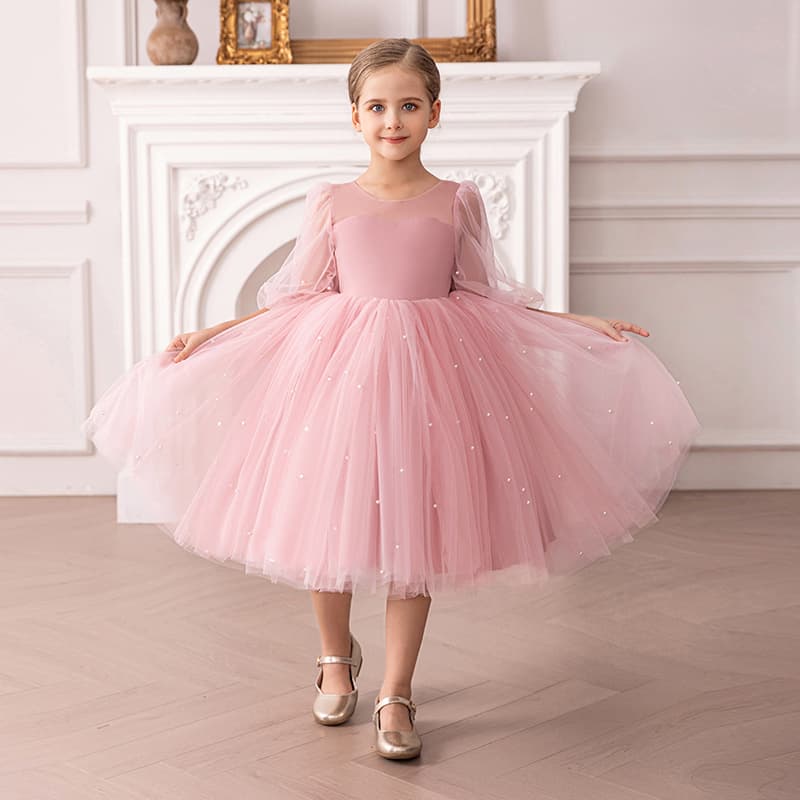 Cross-border Children's Birthday Party Short Dress for Little Girls Piano Performance Princess Dress Flower Girl Wedding Dress