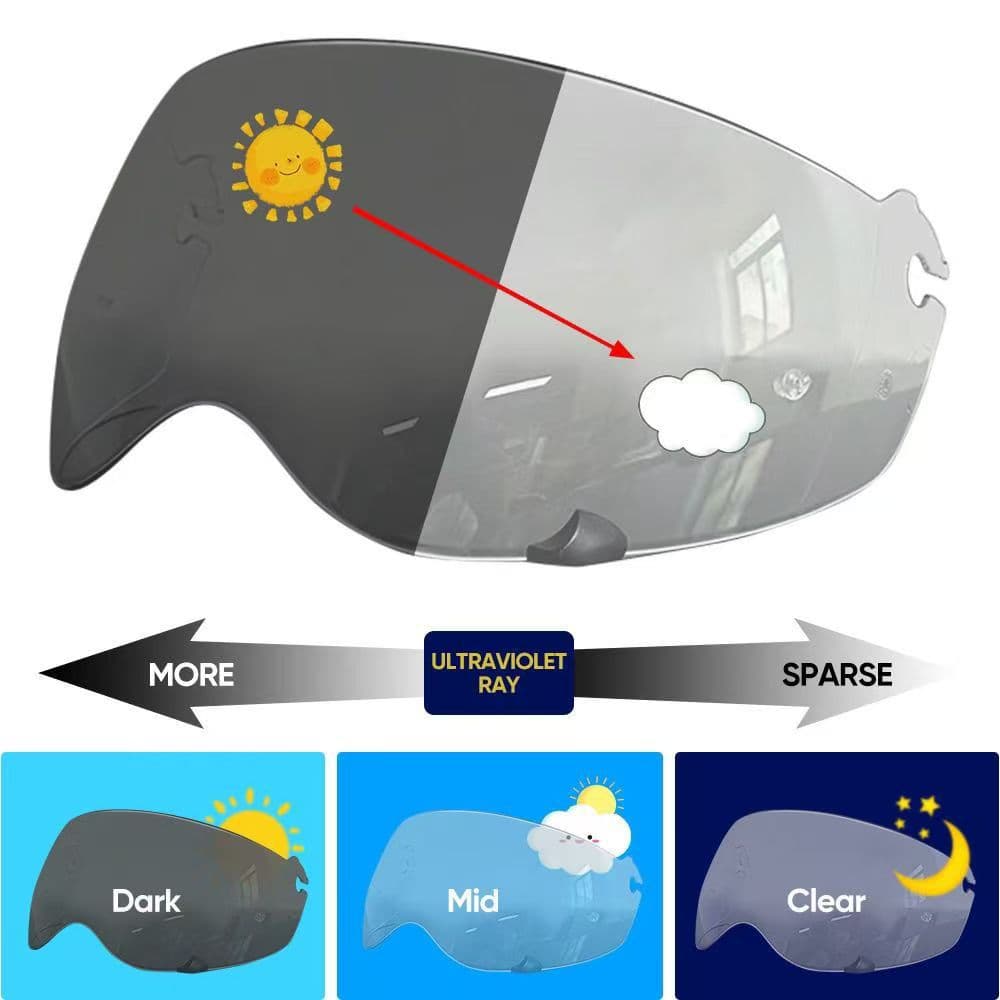 KLIM KRIOS PRO Rally Helmet Photochromic Visor TVD LAZER Lens Color-Changing Sunscreen Anti-Fog Visor Film