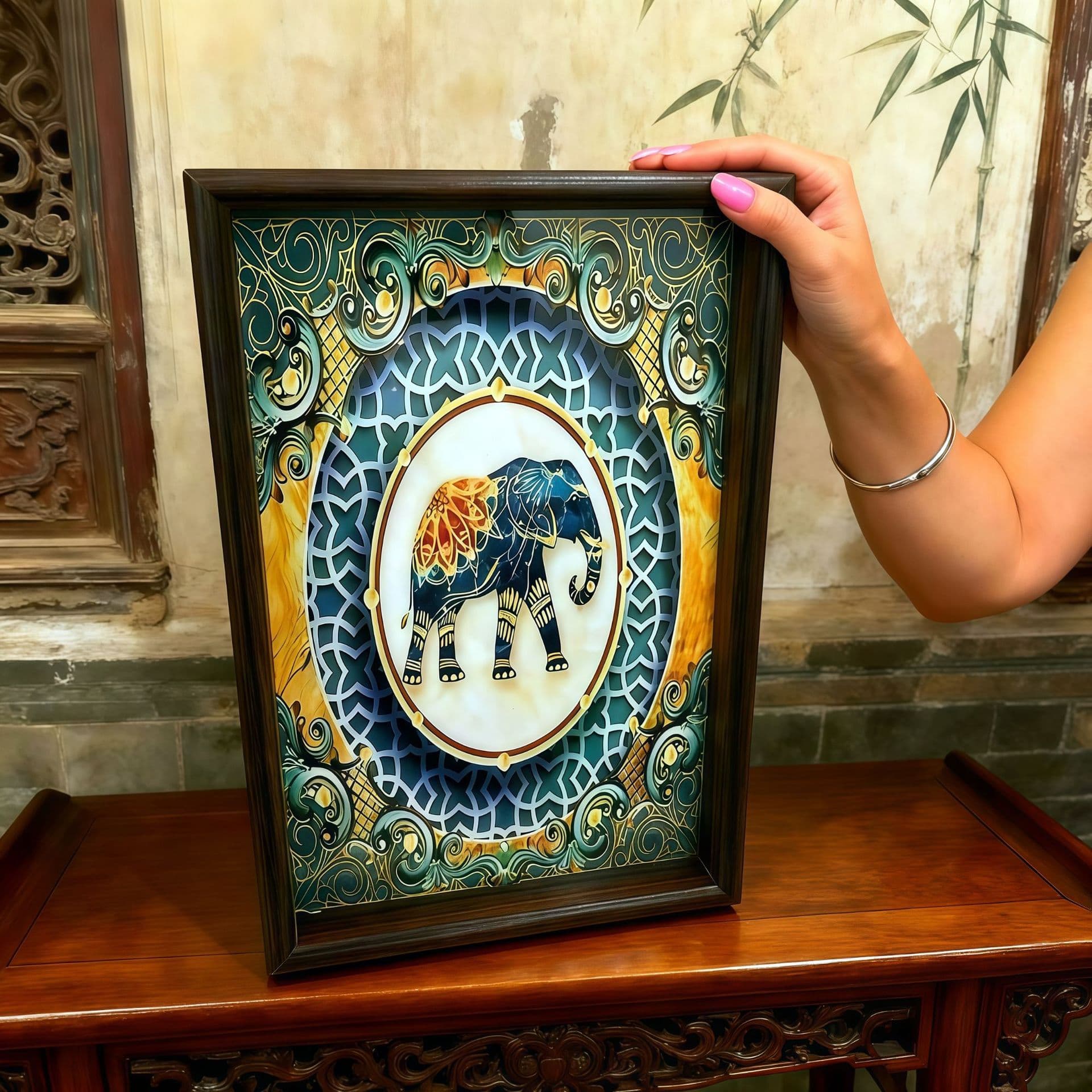 Jewelry Tray Light Luxury Storage Tray Rectangular Vintage Frame Daily Home Tea Tray Jewelry Elephant Tray