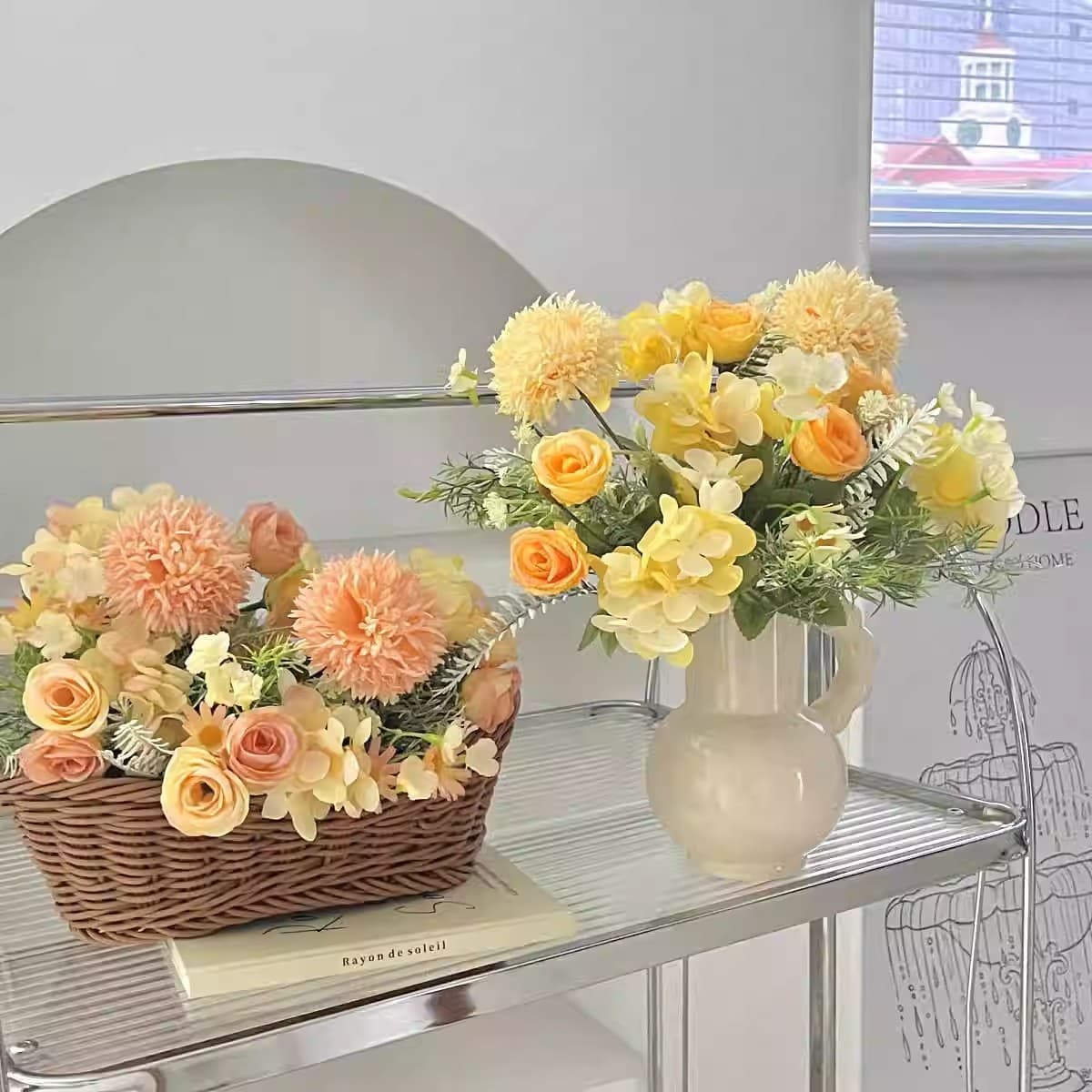 Simulated Bunch of Drawn Wire Rose Nordic Pastoral Style Silk Flower Home Fresh Fake Flower Arrangement Daisy Simulated Flower
