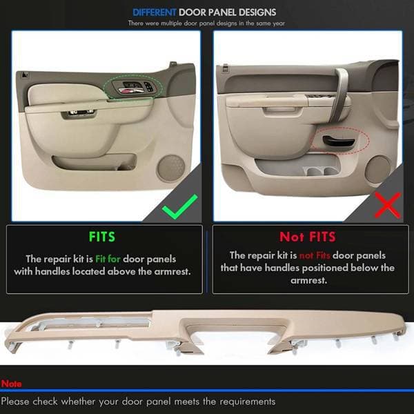 1 piece Color: Black Material: Plastic Left front door armrest repair kit without patch 80994 809