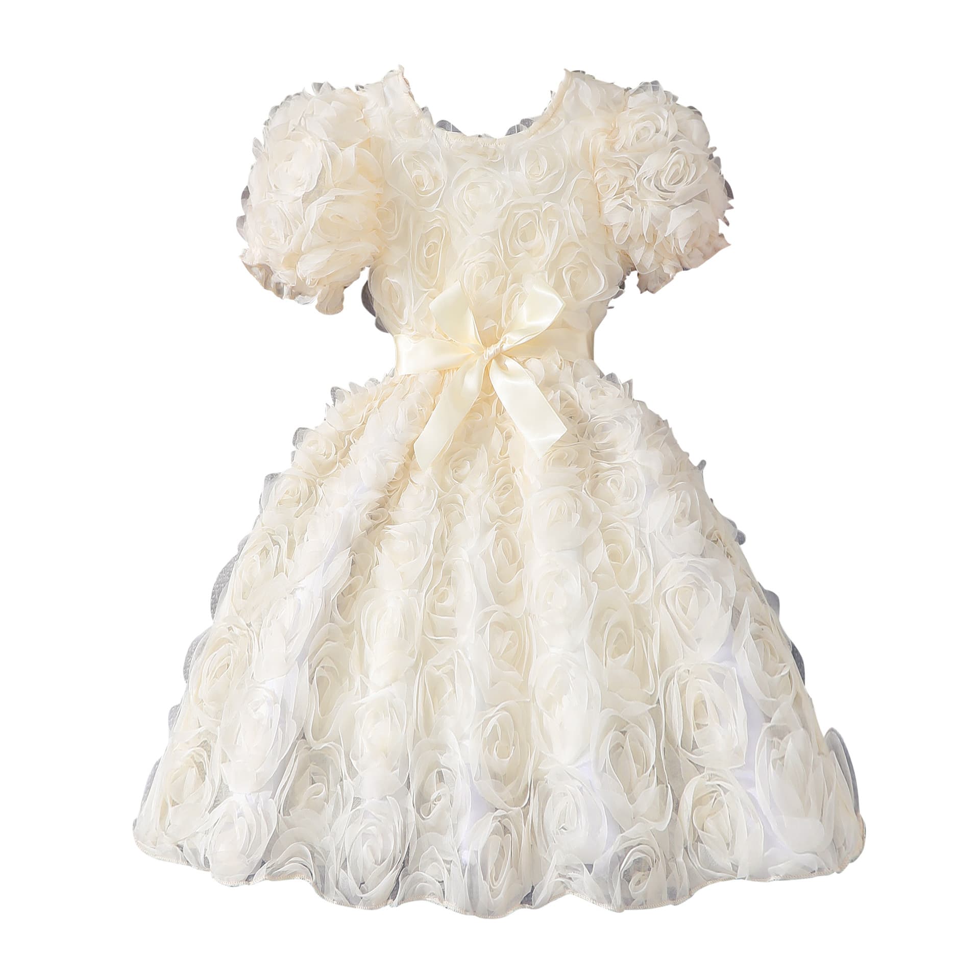 Girls (Small) Dress, 3D Rose Elegant Party Dress