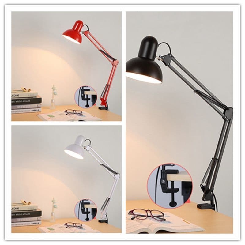 LED long-arm 37cm folding desk lamp clip, suitable for study, work, nail art, eyelash extensions, repair, painting, tattooing, and permanent makeup wholesale.