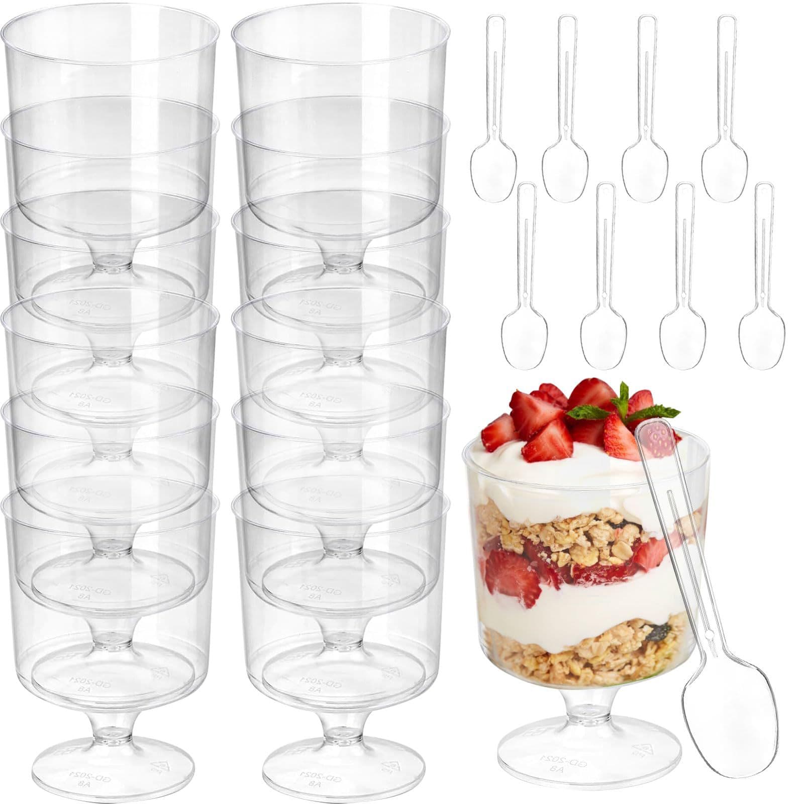 Plastic Large Wine Glass Mousse Dessert Cup Disposable Plastic Round Dessert Cup Transparent Small Wine Glass Cocktail Glass