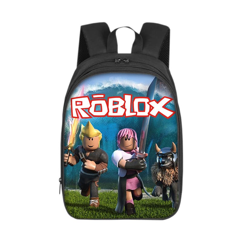 Roblox 14-inch backpack, kindergarten primary school student cartoon school bag, single layer and double layer optional, DIY available
