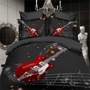 Digital 3D Printed 4-Piece Set Skull Duvet Cover Pillowcase 3-Piece Set Cross-Border Foreign Trade 4-Piece Set Wholesale