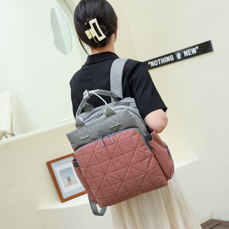 Mummy bag, multifunctional outing, large-capacity backpack, maternity bag, baby bag, bottle, mother and baby bag, color matching backpack
