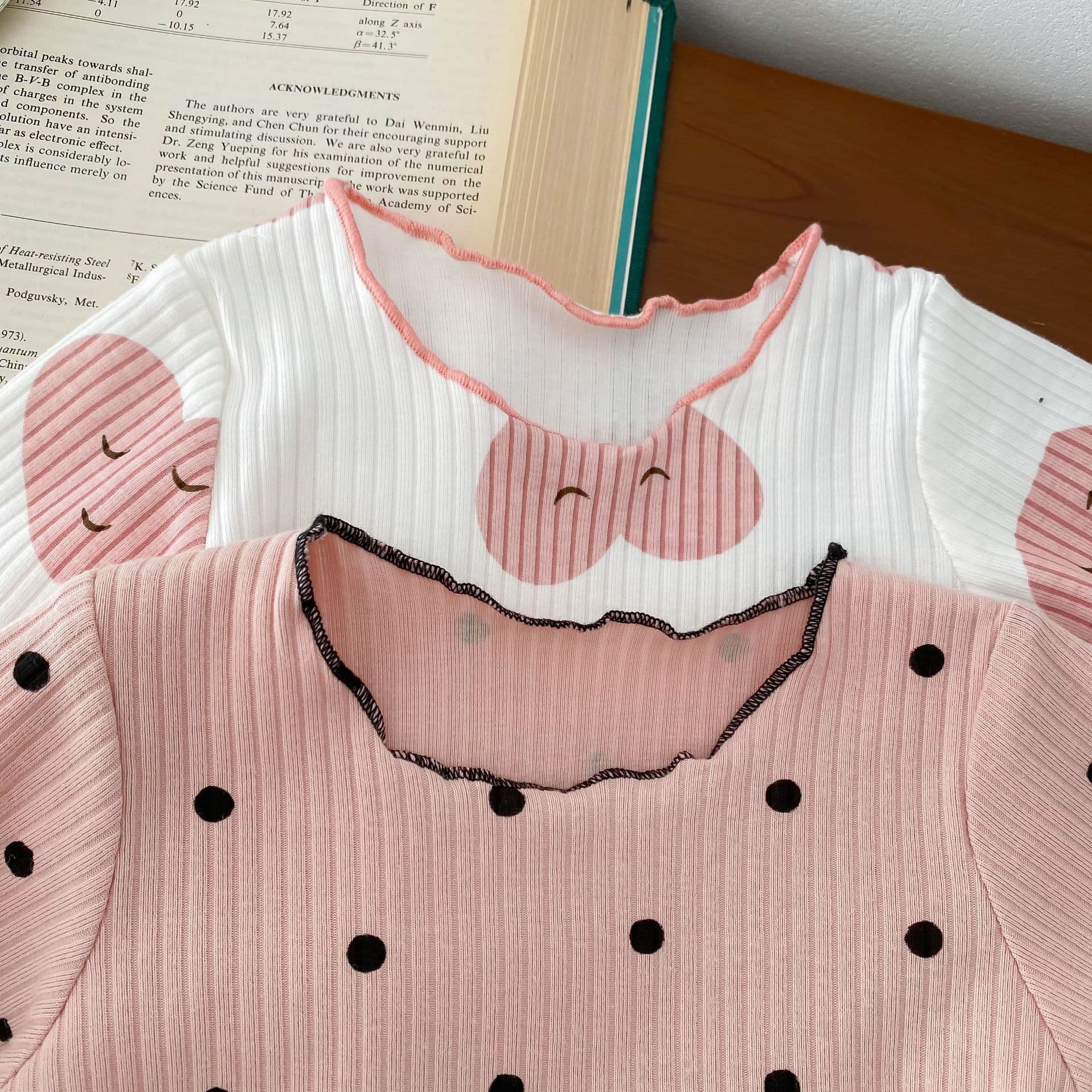 2025 New Baby Girl Cute Long-Sleeve Printed Heart Dot Homewear Toddler Ruffle Two-Piece Set