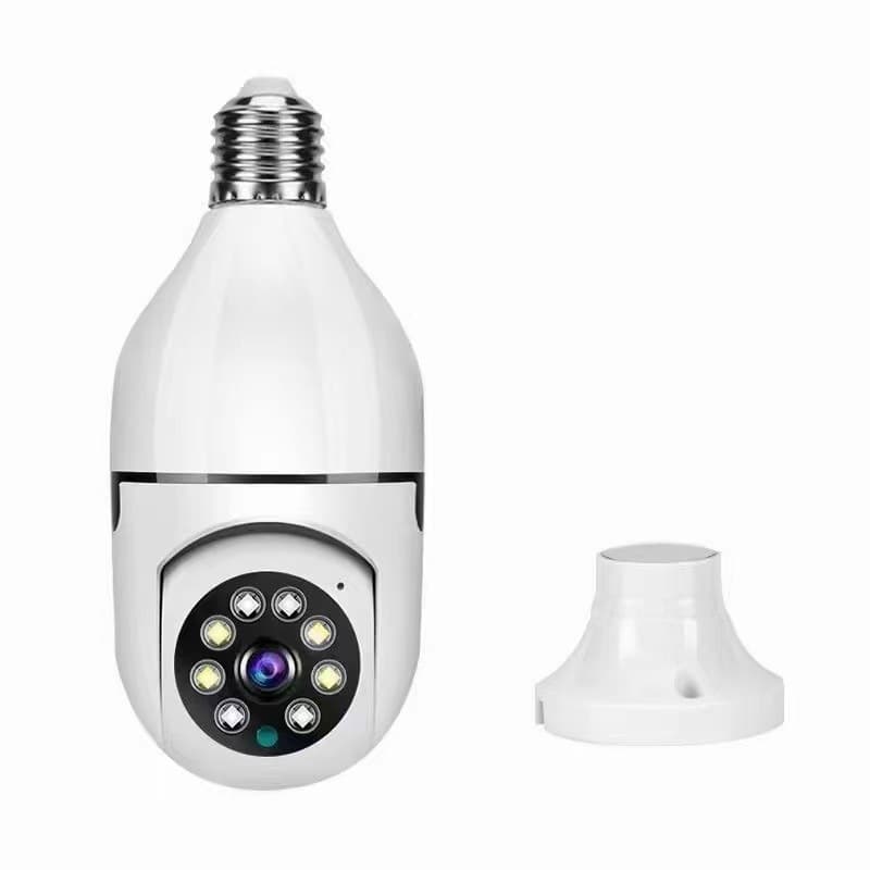 Wireless Light Bulb Security Camera, 360° Remote Phone View, Night Vision, Full Color, HD Network Home Monitor
