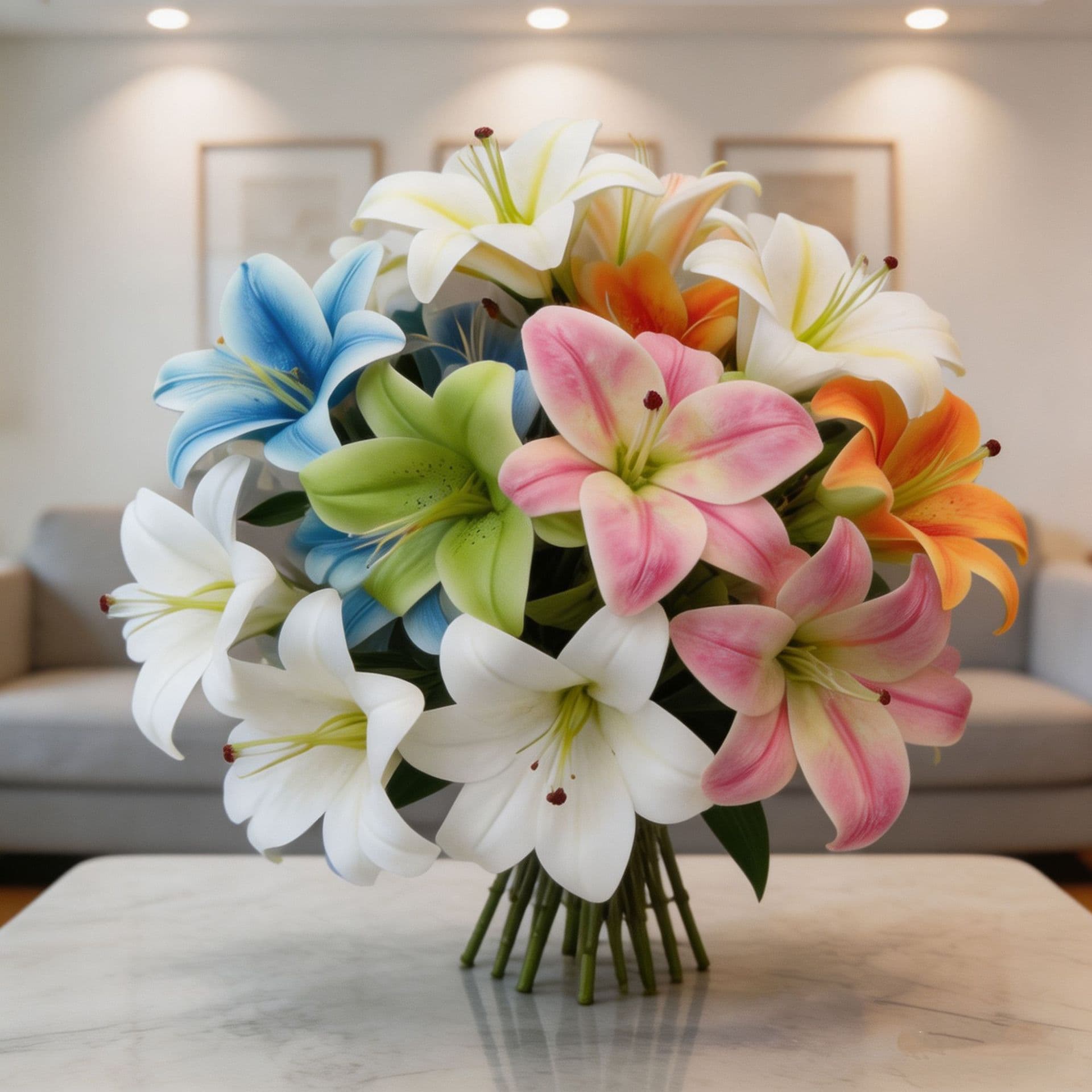 Artificial Perfume Lily Flowers for Wedding and Home Decoration, Hotel Arrangement, Fake Flowers for Backdrop Floral Art and Landscaping