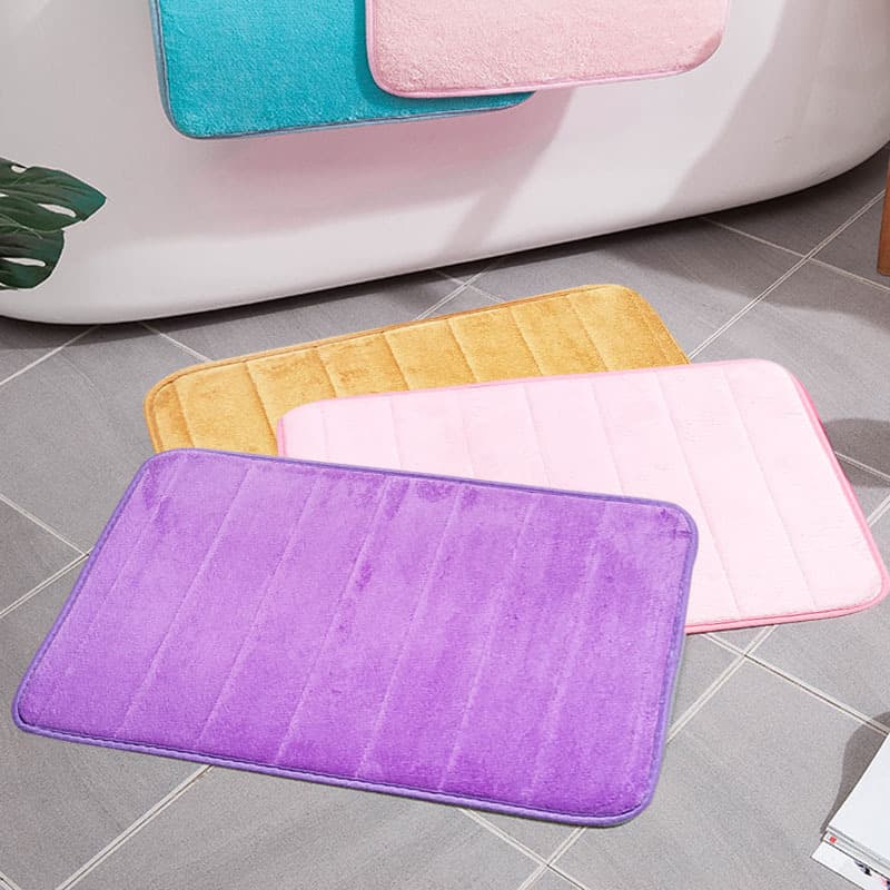 Coral fleece floor mat, memory foam slow rebound rug, bedroom entrance mat, bathroom and kitchen absorbent and non-slip door mat.