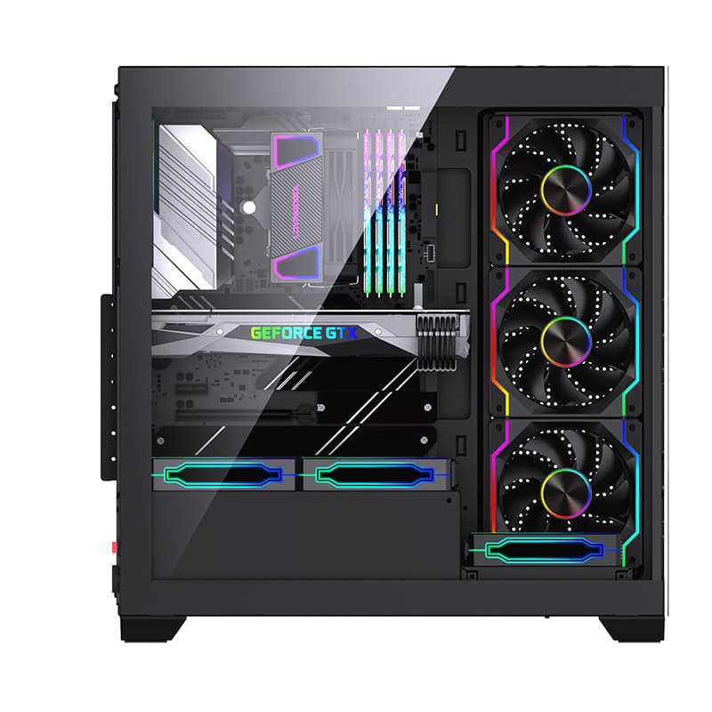 Wireless Daisy-Chain Chassis Fan with External Glow Building Block 12CM Computer Fan ARGB Temperature Control Silent Light Sync