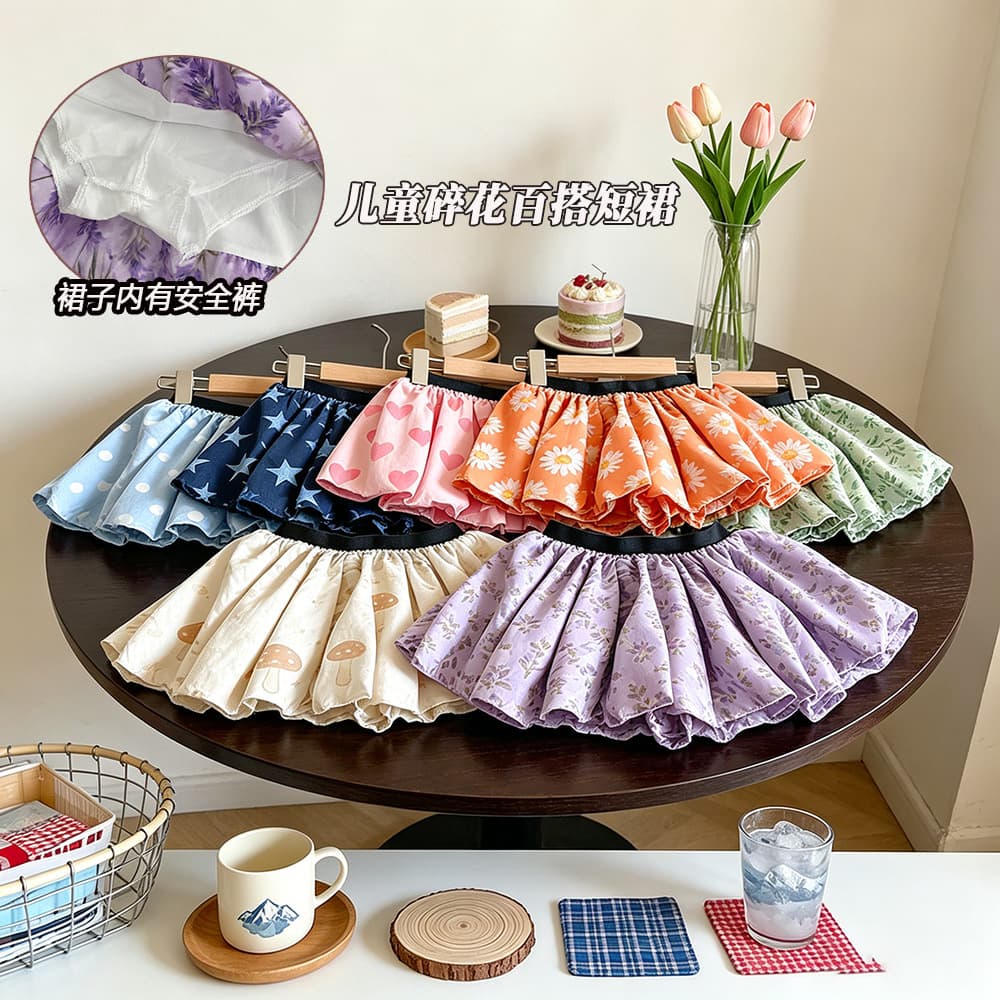 Girls Summer Outfit Unique Pretty Children's 2026 New Style Short Skirt Summer Clothes for Toddler and Kids