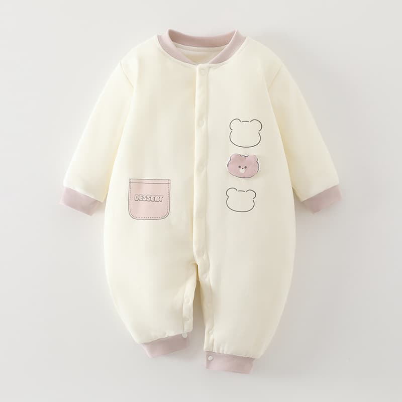 Newborn Baby Clothes Cotton-padded Romper for Autumn Winter Thin Cotton Bodysuit Cute Infant
