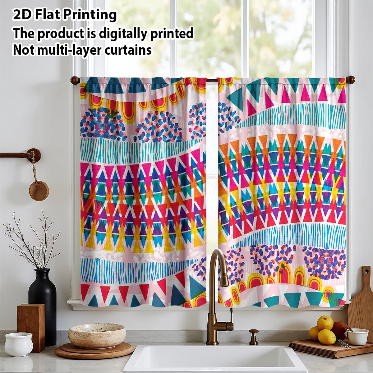 Cross-border JIT Dropshipping Hot Selling Custom Striped Curtains, Sheer Curtains, Kitchen Curtains Decorative Kitchen Curtains