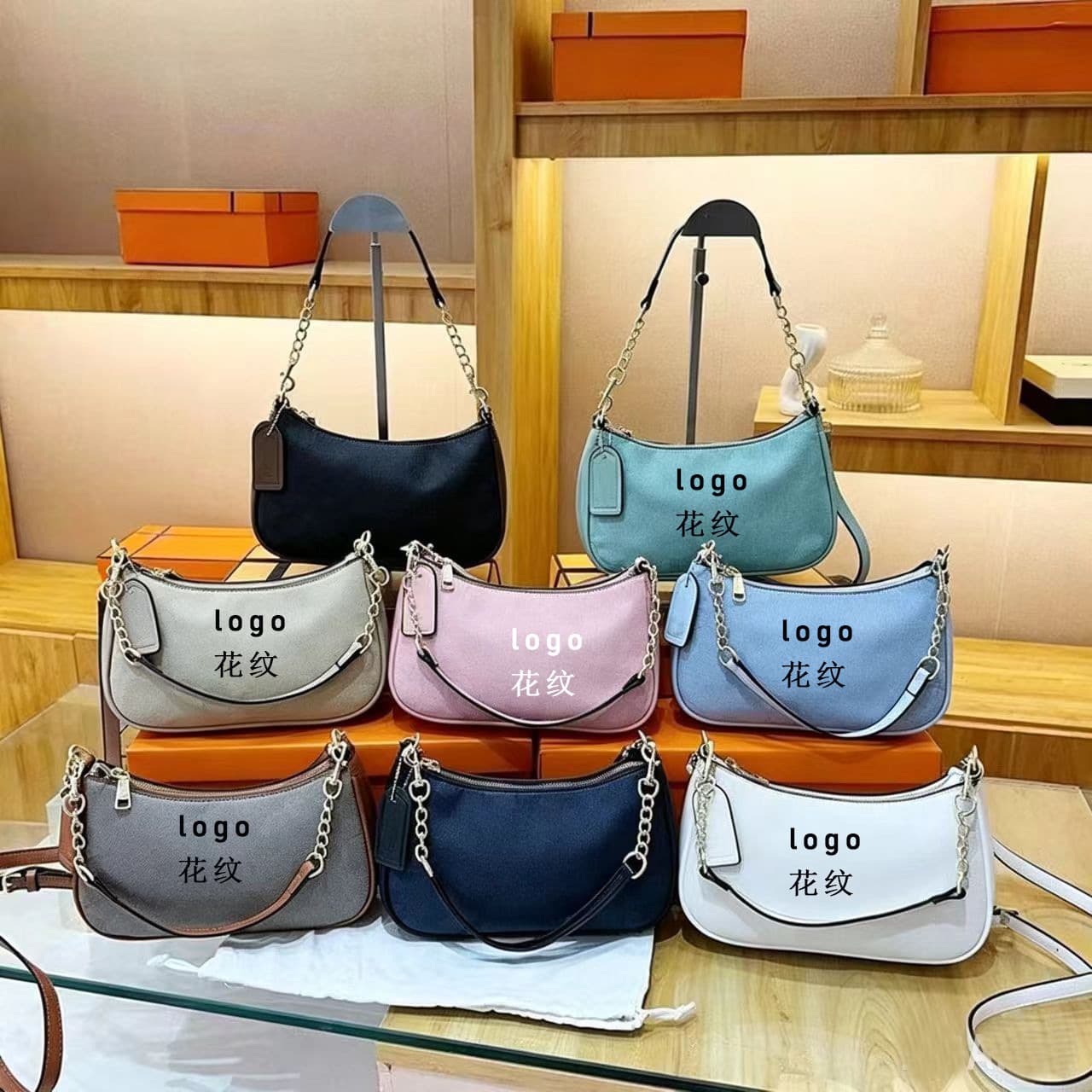 Cross-border bags Coach 2026 New Underarm Women's Bag Classic Versatile Crossbody Chain Print Shoulder Crescent Bag