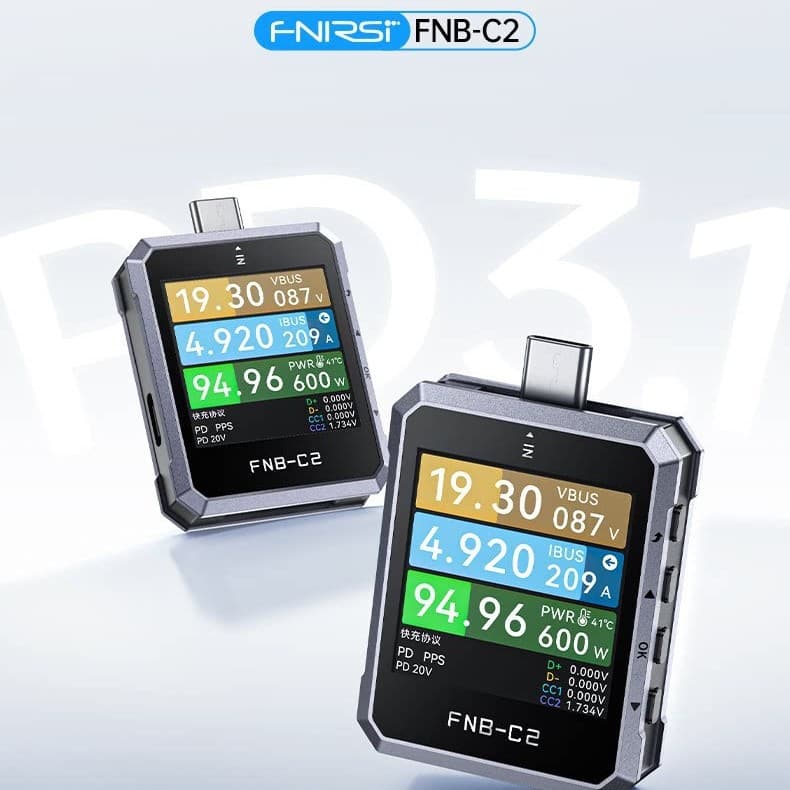 FNIRSI FNB-C2 Voltage and Current Meter USB Tester Type-C Fast Charging Protocol Detector
