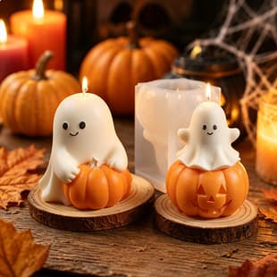 New Cross-border Halloween Pumpkin Ghost Mold Party Ghost Pumpkin Ornament Plaster Silicone Mold