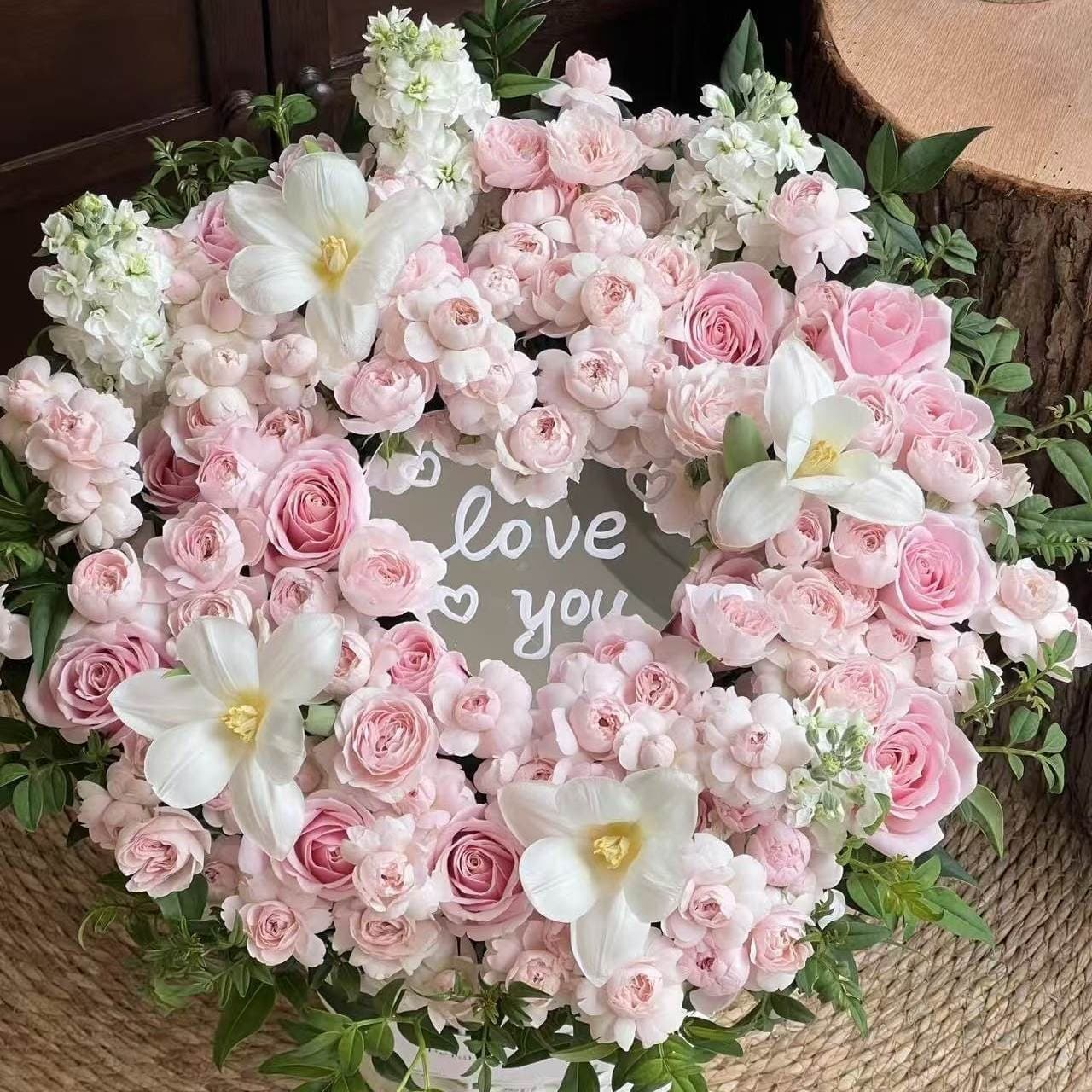 [New Chinese Valentine's Day Products] Love acrylic mirror handmade diy bouquets and baskets with decorative accessories wholesale