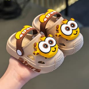 Children's Summer Slippers, Soft Sole Non-Slip Cartoon Cute Sandals for Girls and Boys, Indoor Beach Clog Shoes