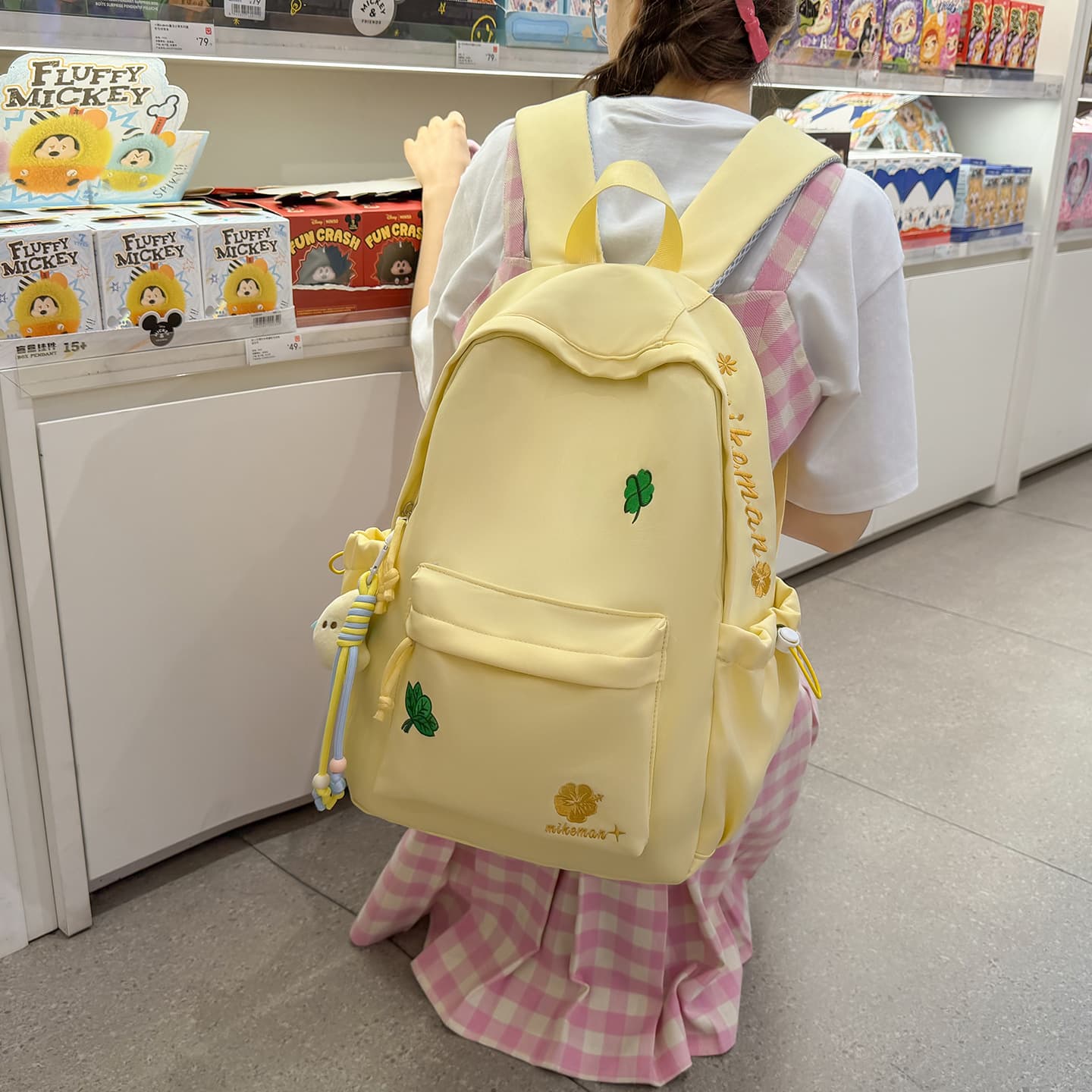 New High-Aesthetic Embroidered Backpack for Men and Women, Large Capacity Casual School Bag, Travel Backpack, Cute Student Bag