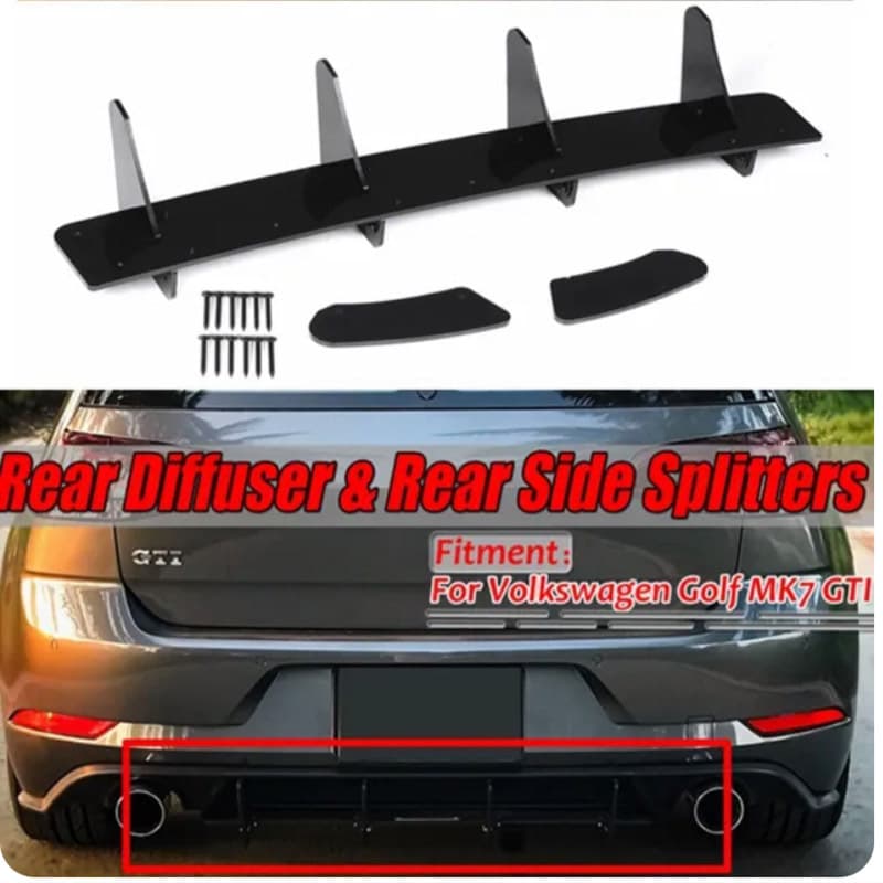 Rear Lip Diffuser Spoiler Blade for Volkswagen Golf 7 MK7 GTI Golf 7 GTI