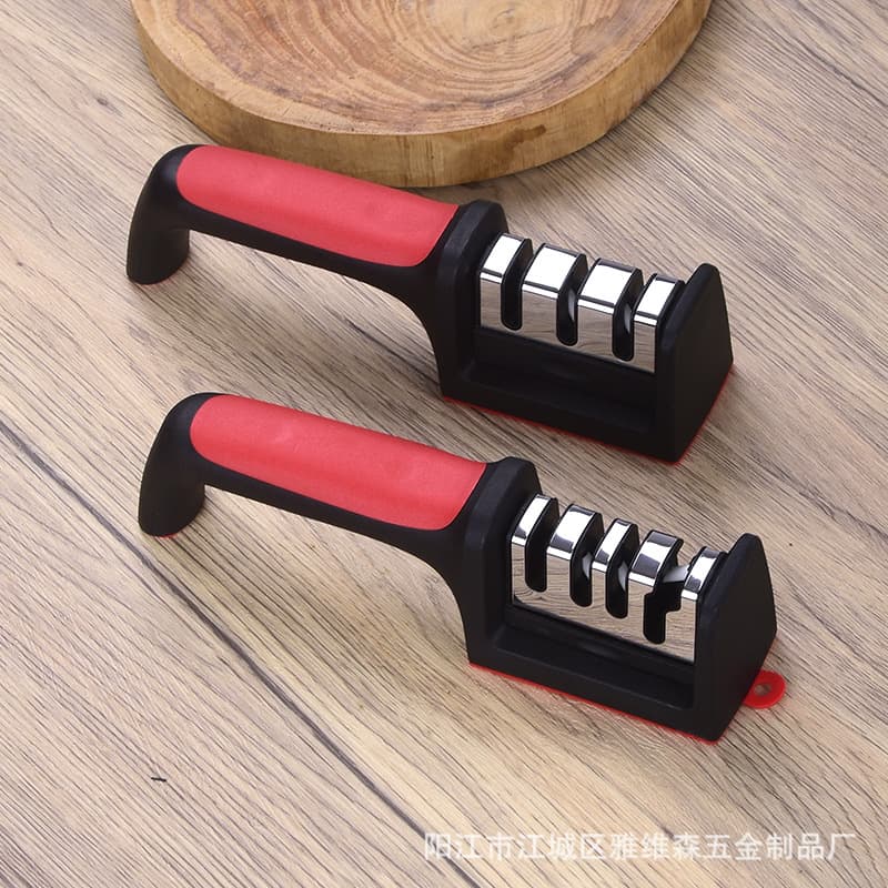 Handheld Three/Four-stage Knife Sharpener, Multi-functional Home Kitchen Quick Sharpening Stone for Wholesale Street Stalls