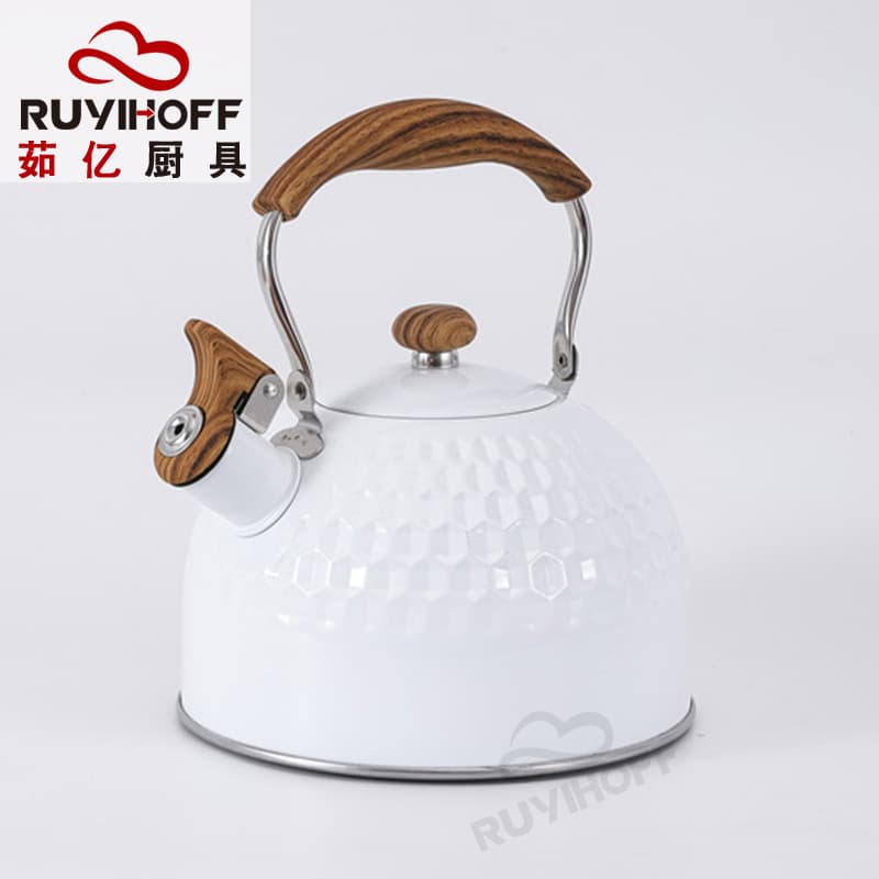 2.5L stainless steel whistle kettle retro diamond pattern flat bottom whistle kettle gas stove universal kettle wholesale