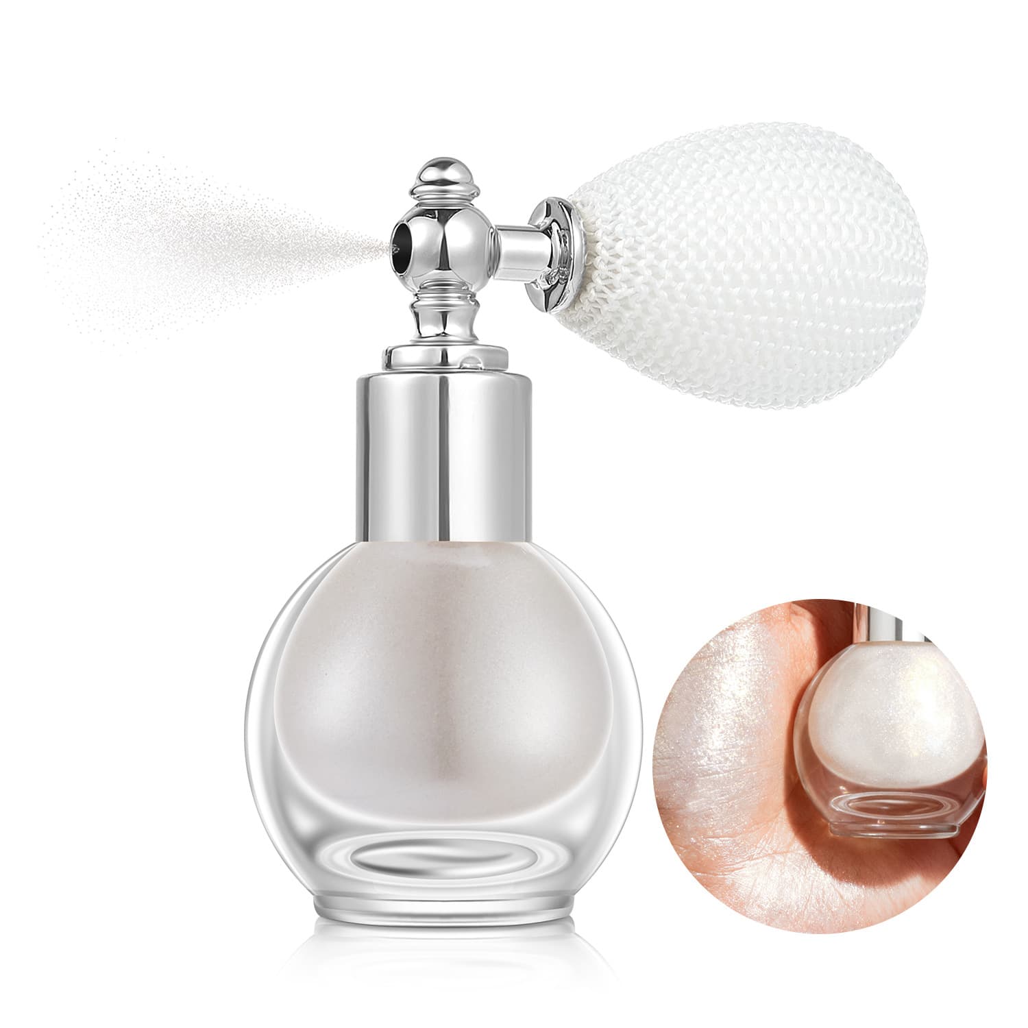 Cross-border wholesale air cushion shimmer highlighter spray for face, body, and collarbone, pearl powder brightening contour