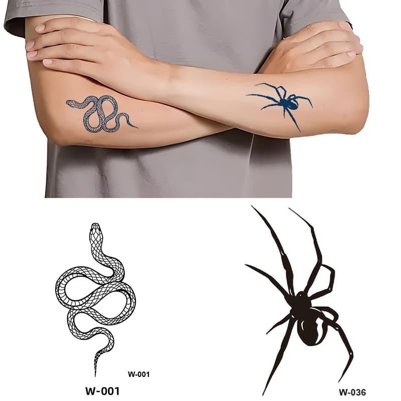 Waterless herbal juice tattoo stickers snake men and women small pictures waterproof and sweat-proof long-lasting water-free tattoo stickers