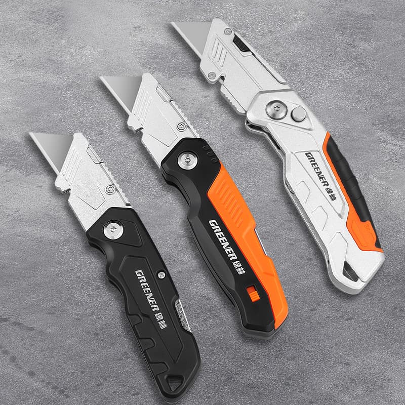 Green Forest Wallpaper Knife Cable Folding Cleaning Wire Stripper Peeler Full Steel Utility Knife Retractable Horn Knife