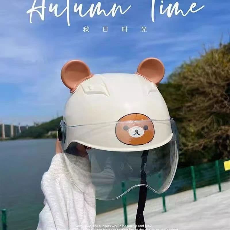 Cute Bear Ear Motorcycle Decoration Stickers Electric Vehicle Cat Ear Decals Helmet Accessories Random Placement