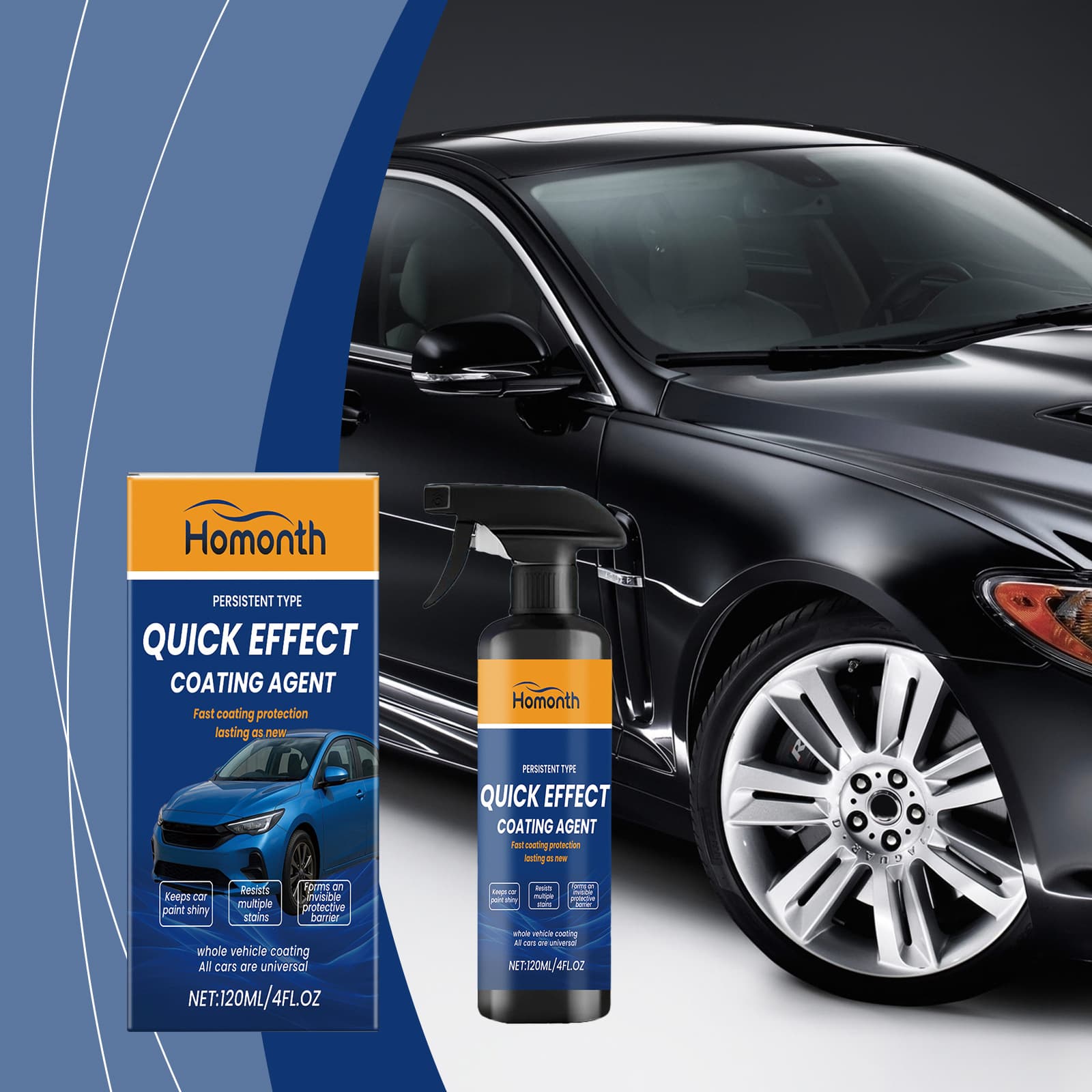 Homonth Car Coating Agent, Nano Paint Coating for Waterproof, Stain-Resistant Protection, Mirror Gloss Enhancement, Automotive Coating