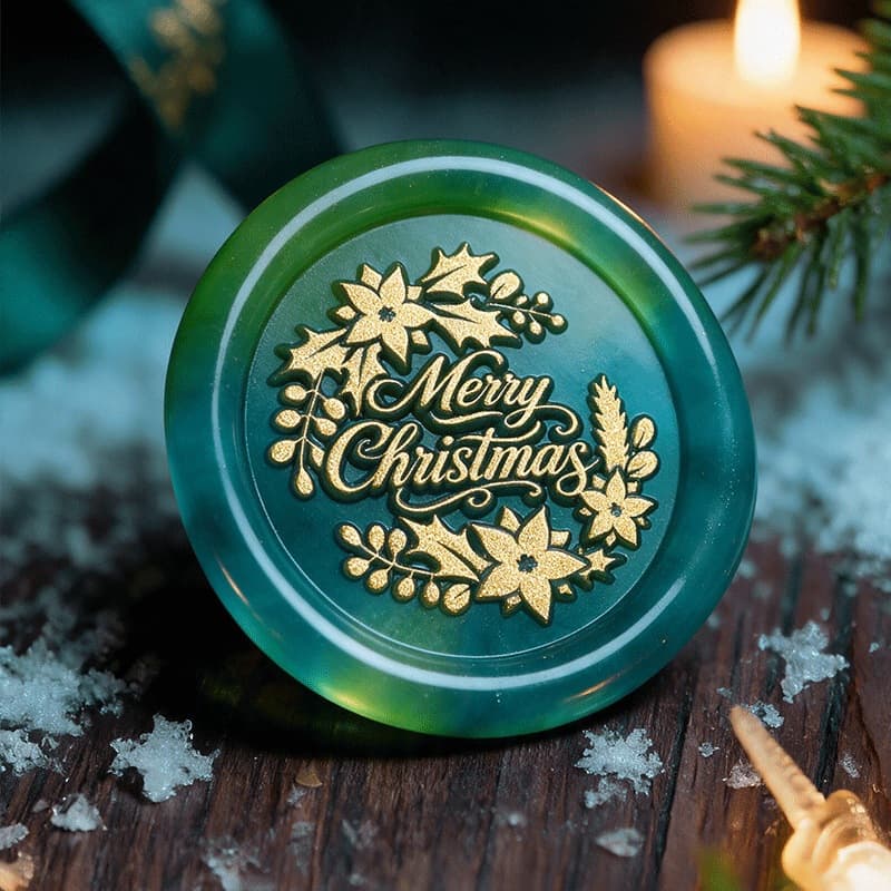 New 2026 Christmas Collection Flat-Engraved Brass Head Reindeer Snowflake Christmas Wax Seal Stamp Head