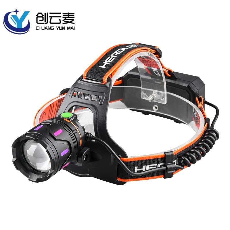 White Laser Telescopic Zoom Headlamp USB Charging Fluorescent Glow Strip Inspection Light Mining Light Night Riding Camping Light