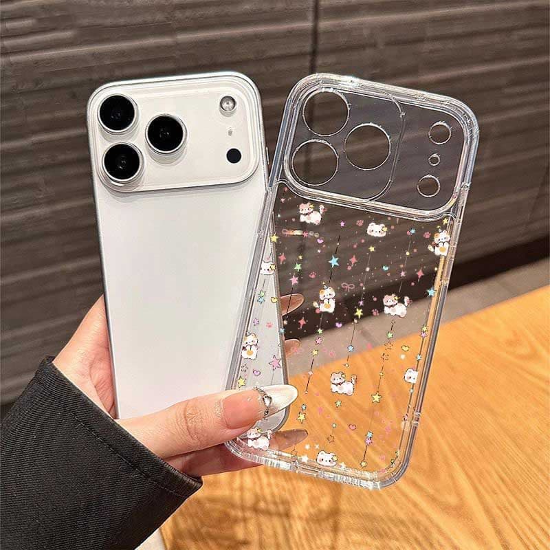 Star Cat Phone Case for Apple 17 Pro Max New Anti-Drop 16 Plus 15/14/13 High-Transparency Full Coverage