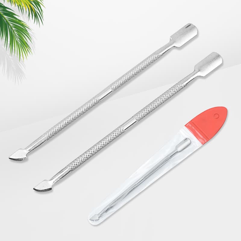 Factory Wholesale Stainless Steel Cuticle Pusher, Double-Ended Nail Pusher, Manicure Dead Skin Remover, Home Nail Care Tool