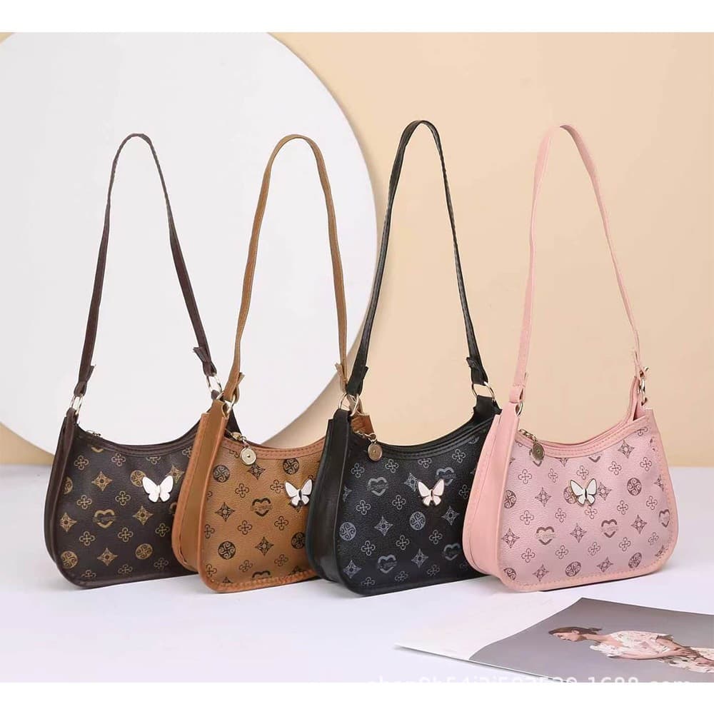 2026 New Women's Bag Cross-Border Crossbody Underarm Bag New Portable Shoulder Bucket Bag Old Flower Butterfly Festival