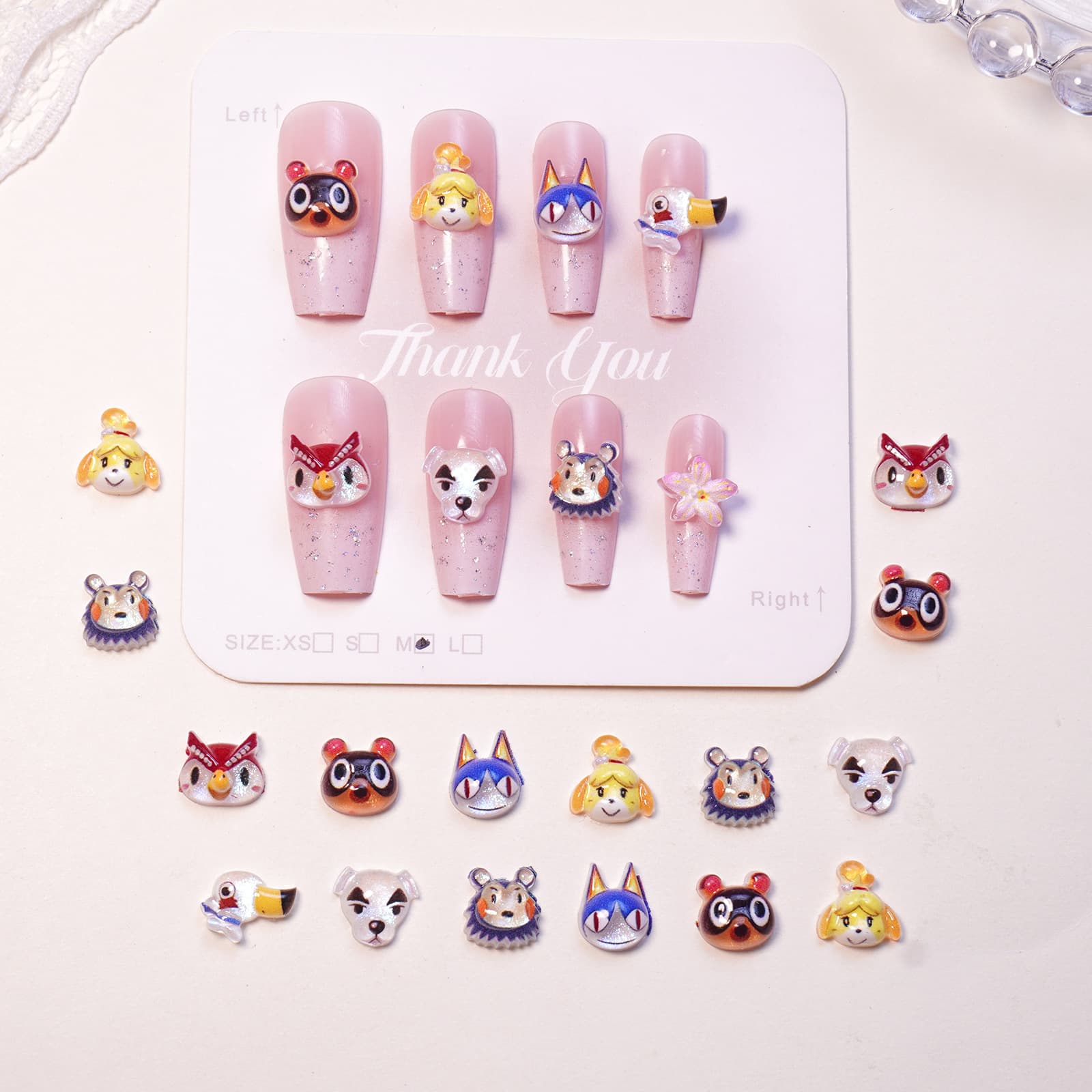 Japanese cartoon Animal Crossing nail art jewelry resin diy small accessories wearable nail accessories earrings mobile phone case