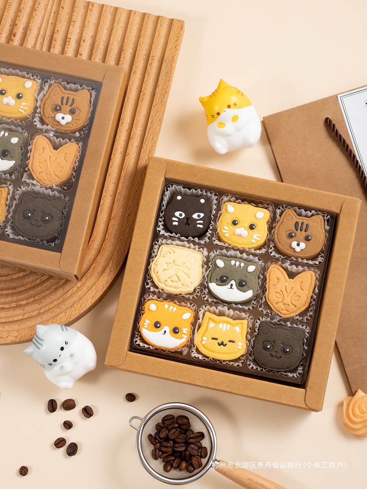 Birthday gift handmade cookie gift box, cute cat-shaped children's snack assortment, gift package