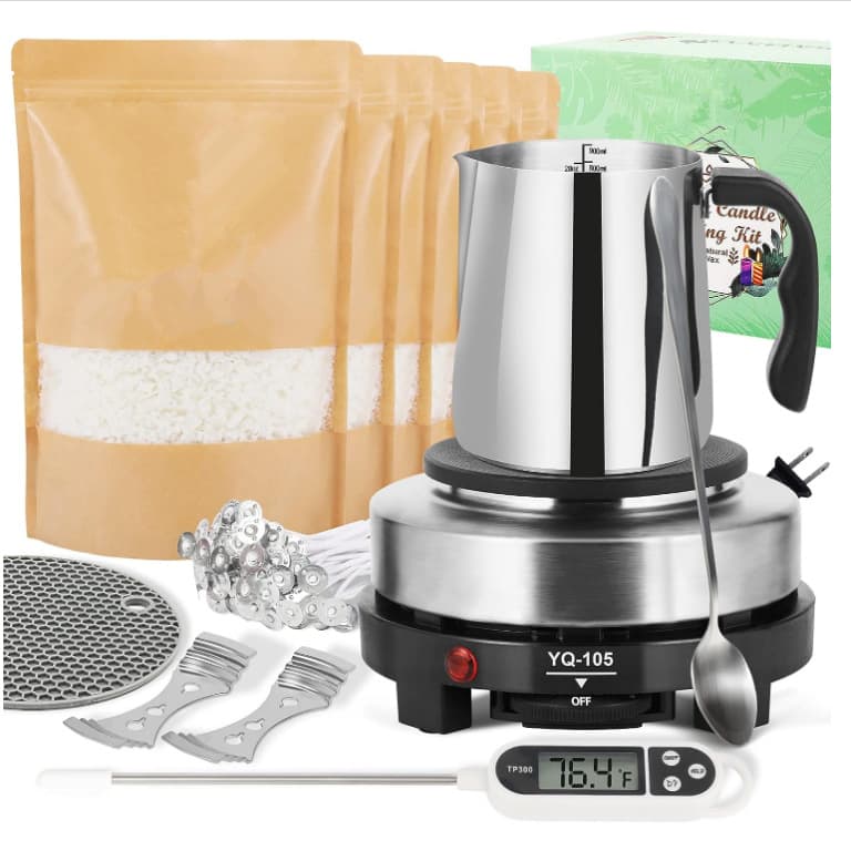Candle Making Kit with Hot Plate, Candle Making Supplies - DIY Starter Soy Candle Making Kit