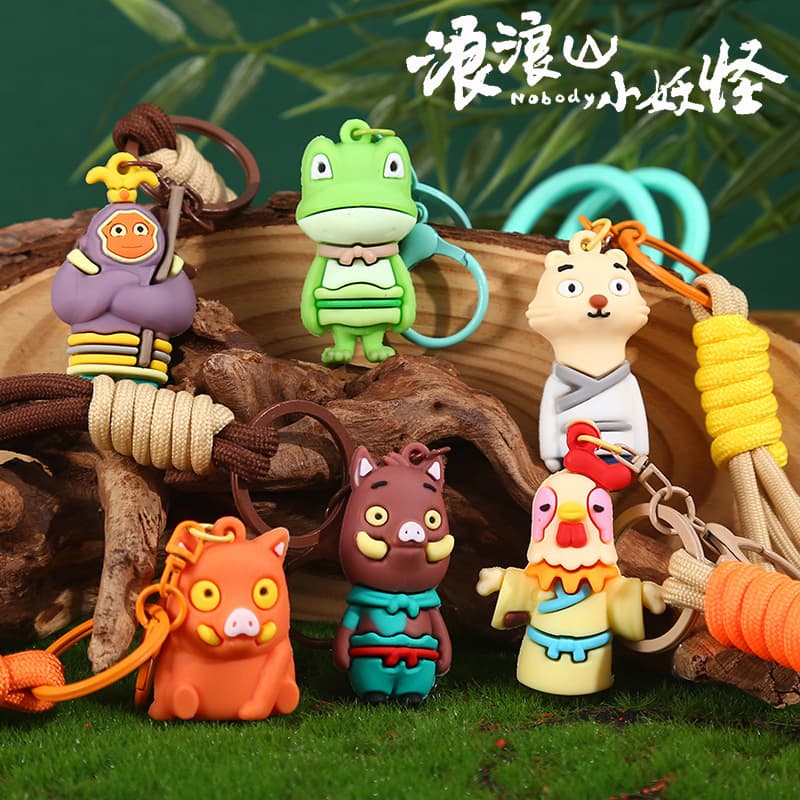 Anime Cartoon Langlangshan Little Monster Plush Toy Anime Peripheral Keychain Bag Charm Accessory Small Gift