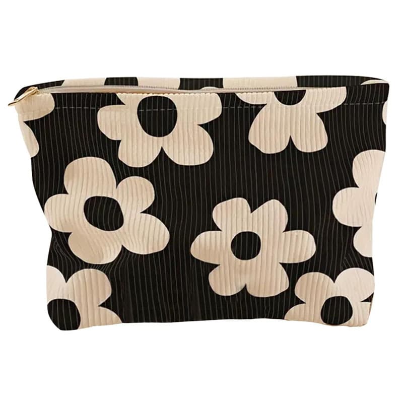 Corduroy Makeup Bag, Large Capacity Makeup Bag Organizer, Cute Makeup Brush Holder