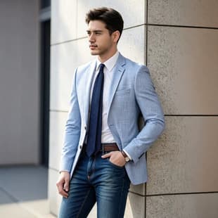 DA 2607009 Men's Fashionable Trendy Social Entertainment Single-Breasted Suit Fashionable Suit
