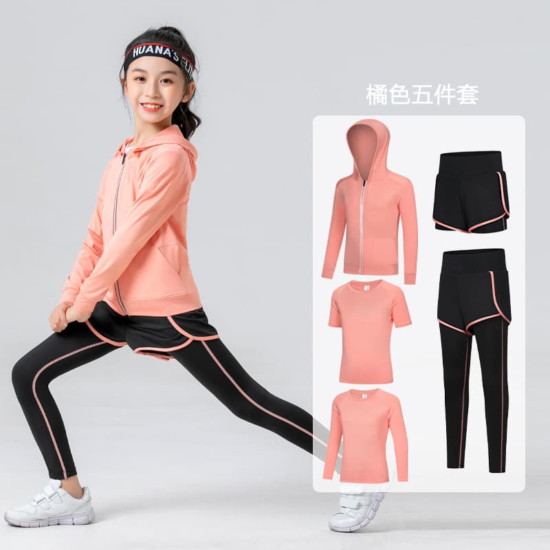 Girls' sportswear set summer yoga set quick-dry top leggings basketball soccer dance training fitness wear