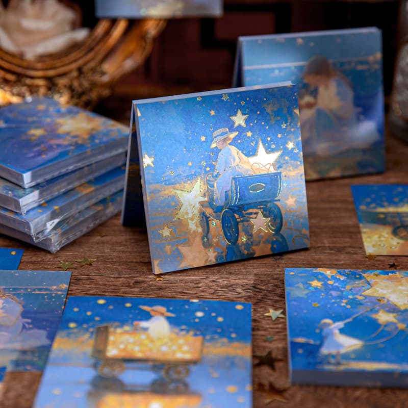Star Catcher Series Triple-Pack Gold Foil Sticky Notes, Romantic Notebook for Students, Office Memo Pads